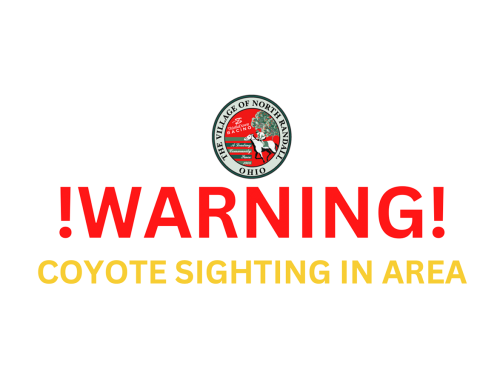 WARNING! COYOTE SIGHTING IN AREA
